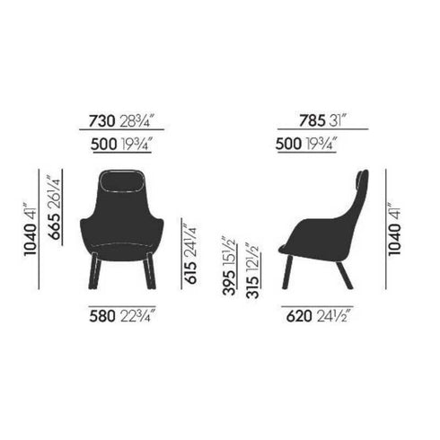 HAL Lounge Chair and Ottoman / Fabric